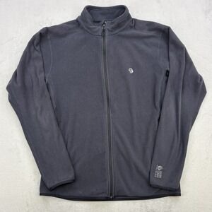Mountain Hardwear Jacket Mens Large Gray Fleece Full Zip Up Lightweight Sweater